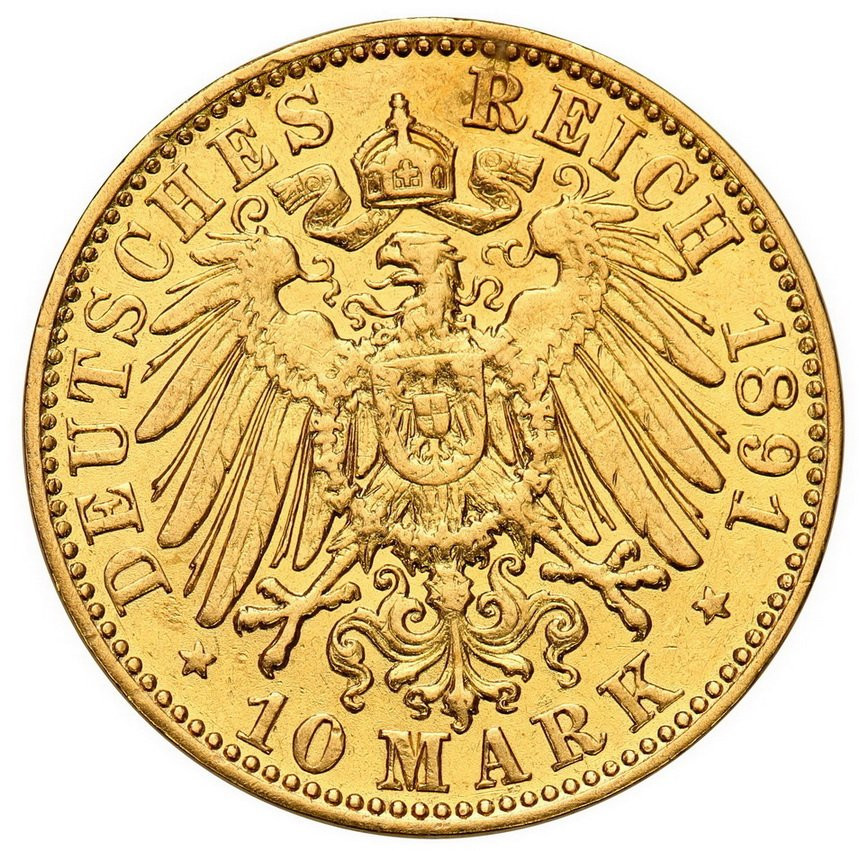 Niemcy. Albert 10 marek 1891 E, Saksonia (Sachsen)